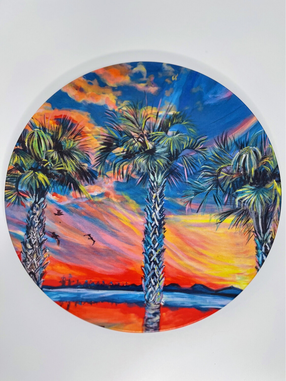 Melamine Dinner Plate with Three Palms