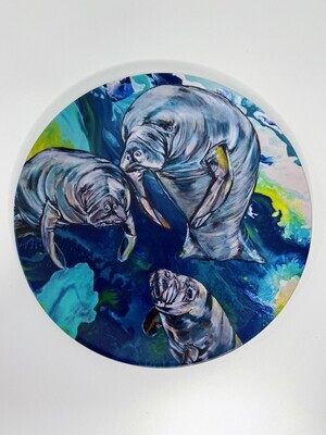 Melamine Dinner Plate with Manatees