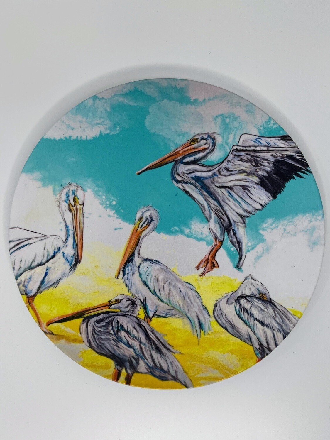 Melamine Dinner Plate with Ding Pelicans