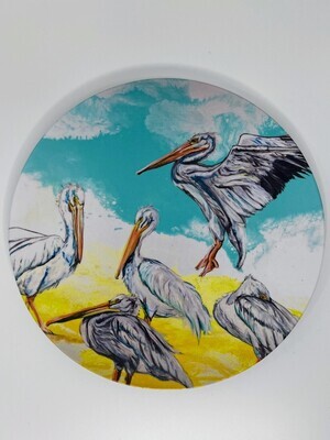 Melamine Dinner Plate with Ding Pelicans