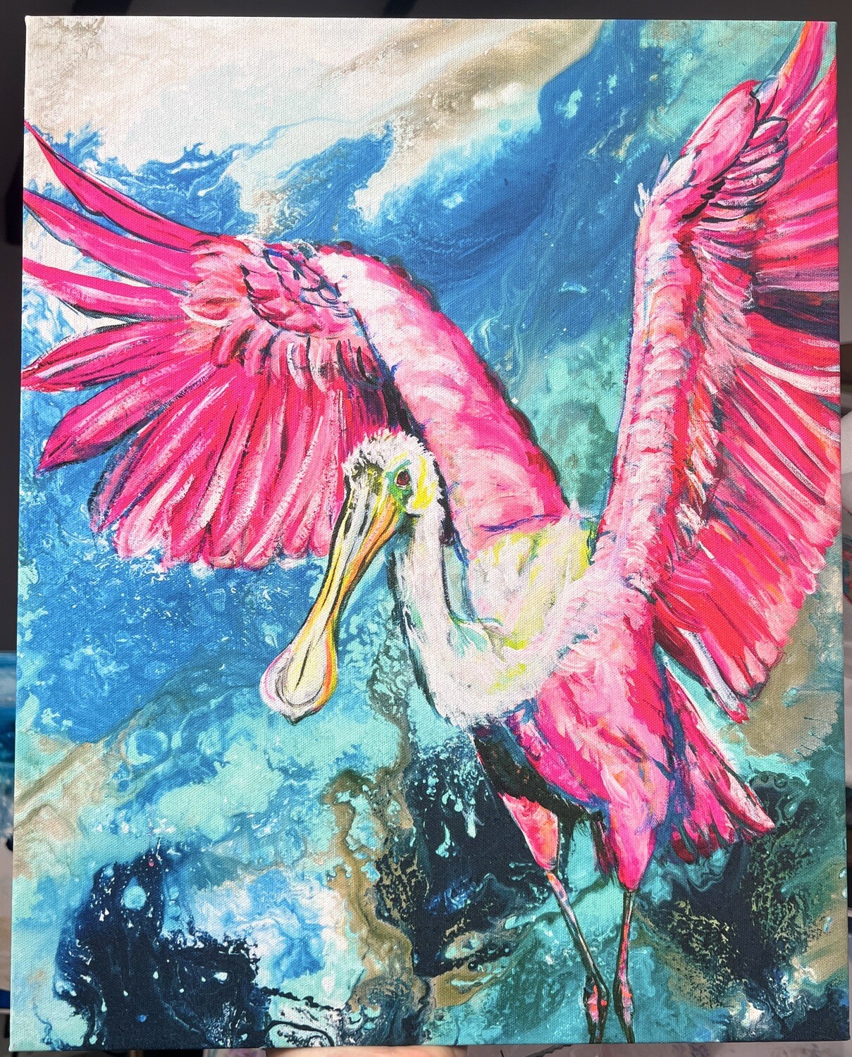 Easter Spoonbill 16x20 Canvas Print