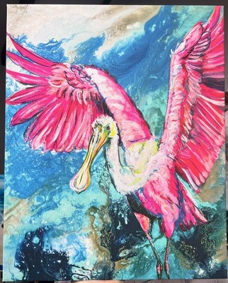 Easter Spoonbill 16x20 Canvas Print