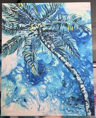 Little Blue Palm 16x20 Canvas Print