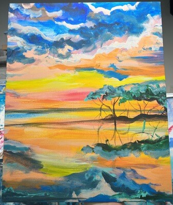 Mangrove Sunset 1 16x20 Canvas Print