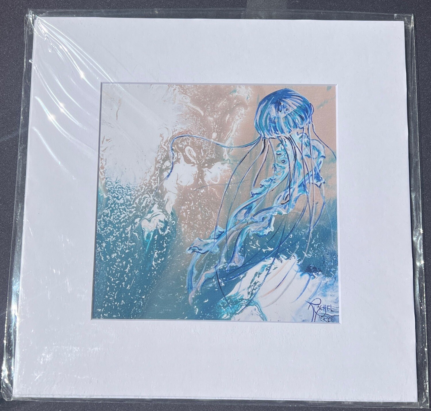 Champagne Jellyfish 1 Matted Print