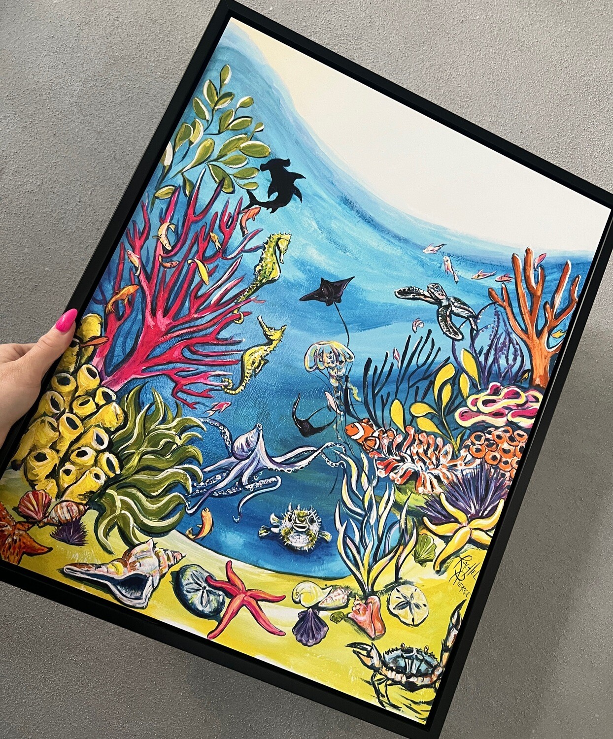 CECI Mural Black Framed 17x21 Mounted Print