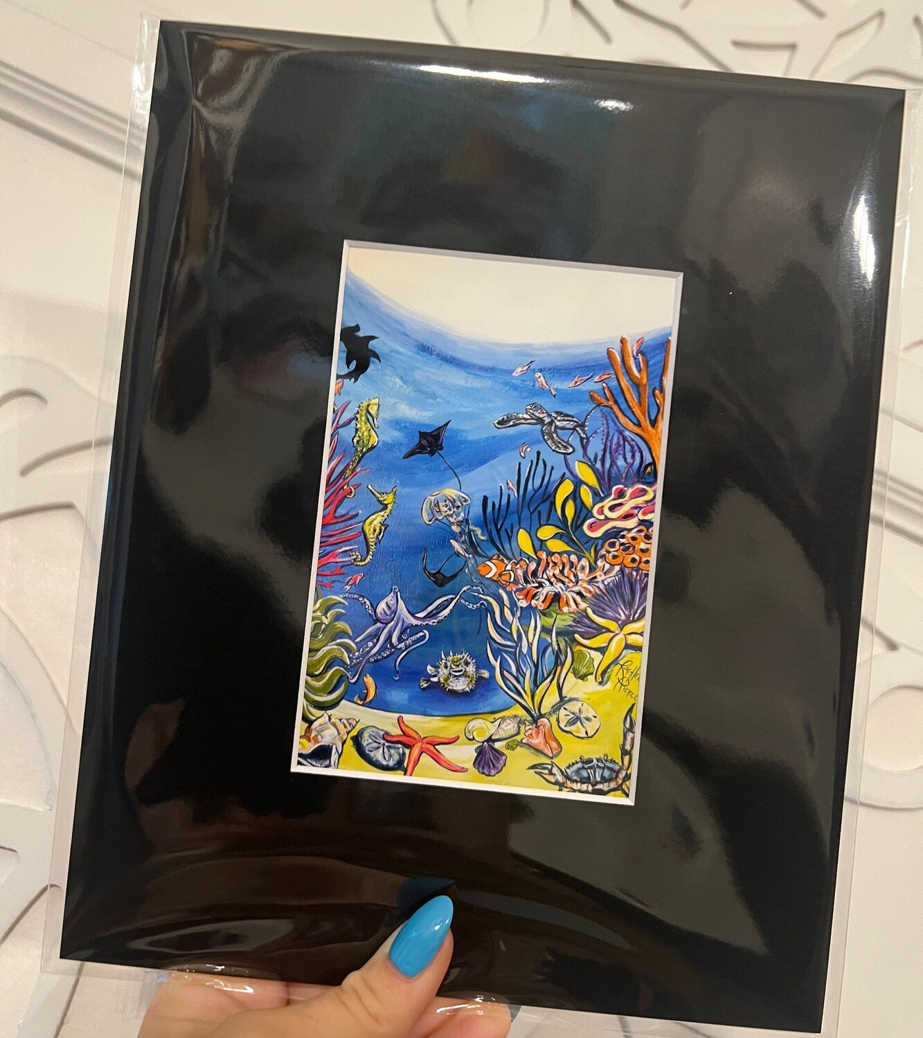 CECI Mural 4x6 Print in Black 8x10 Matted Frame