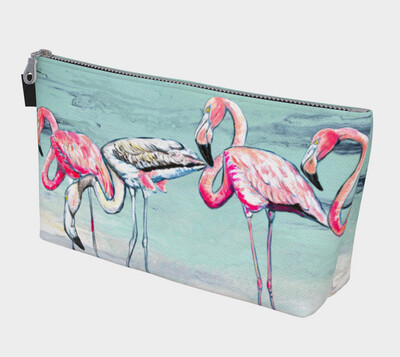 Caught on the Causeway Flamingos Makeup Bag