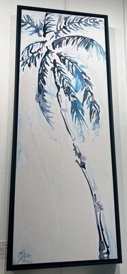 Palm Tree Line Art 2 50x20 Framed Canvas Print