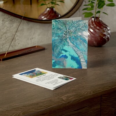 Blue Palm Greeting Card