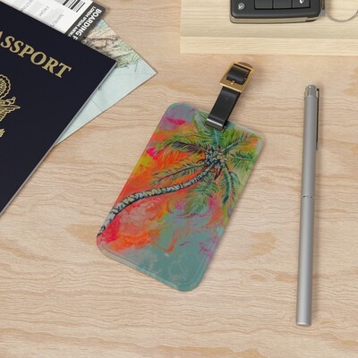Technicolor Palm Luggage Tag