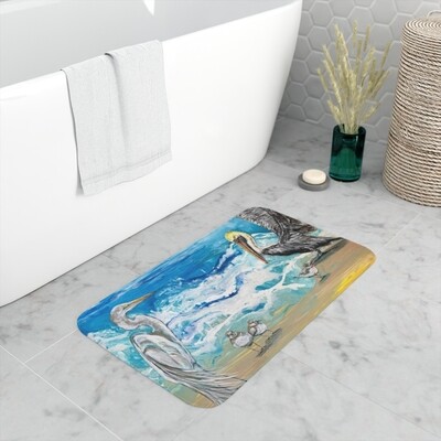 Birds on the Beach Bath Mat