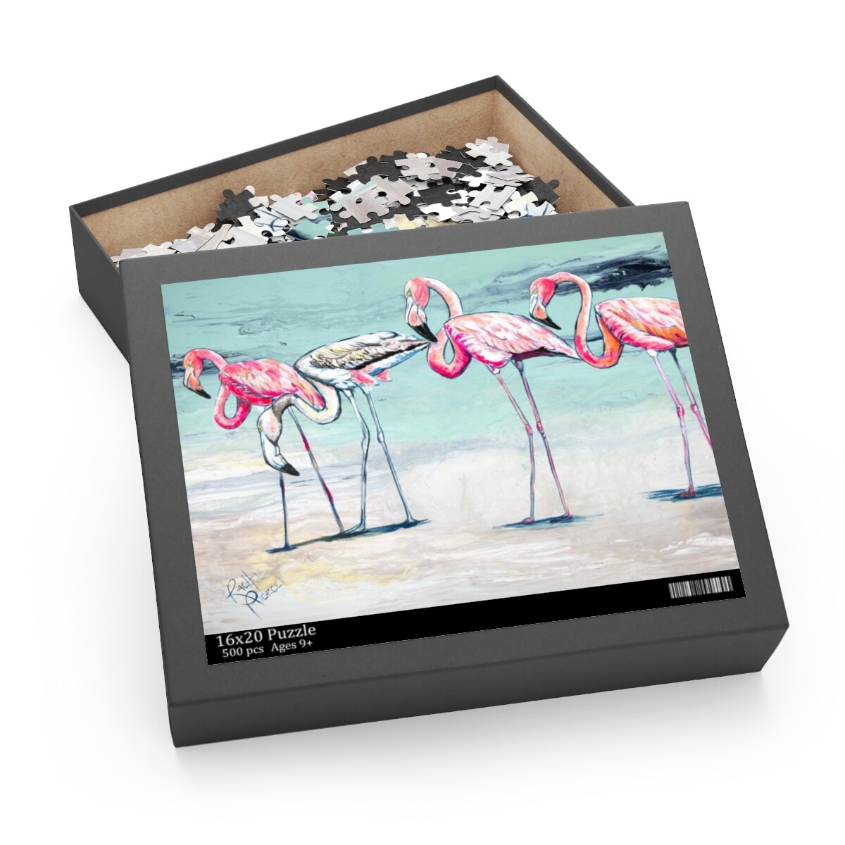 Caught on the Causeway Flamingos 500pc Puzzle