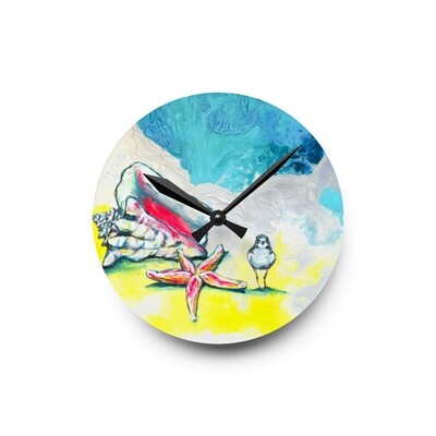 Four Beach Treasures Acrylic Clock