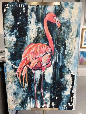 Rainy Day Flamingo Original