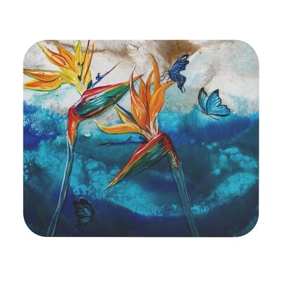 Bird of Paradise and Butterflies Mousepad