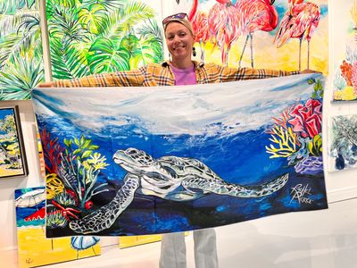 Reef Turtle Microfiber Beach Towel