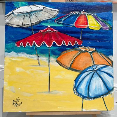 Umbrellas in the Sand 1 Original