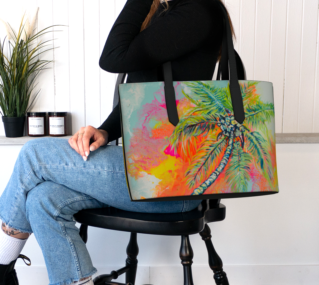 Technicolor Palm Tote Bag
