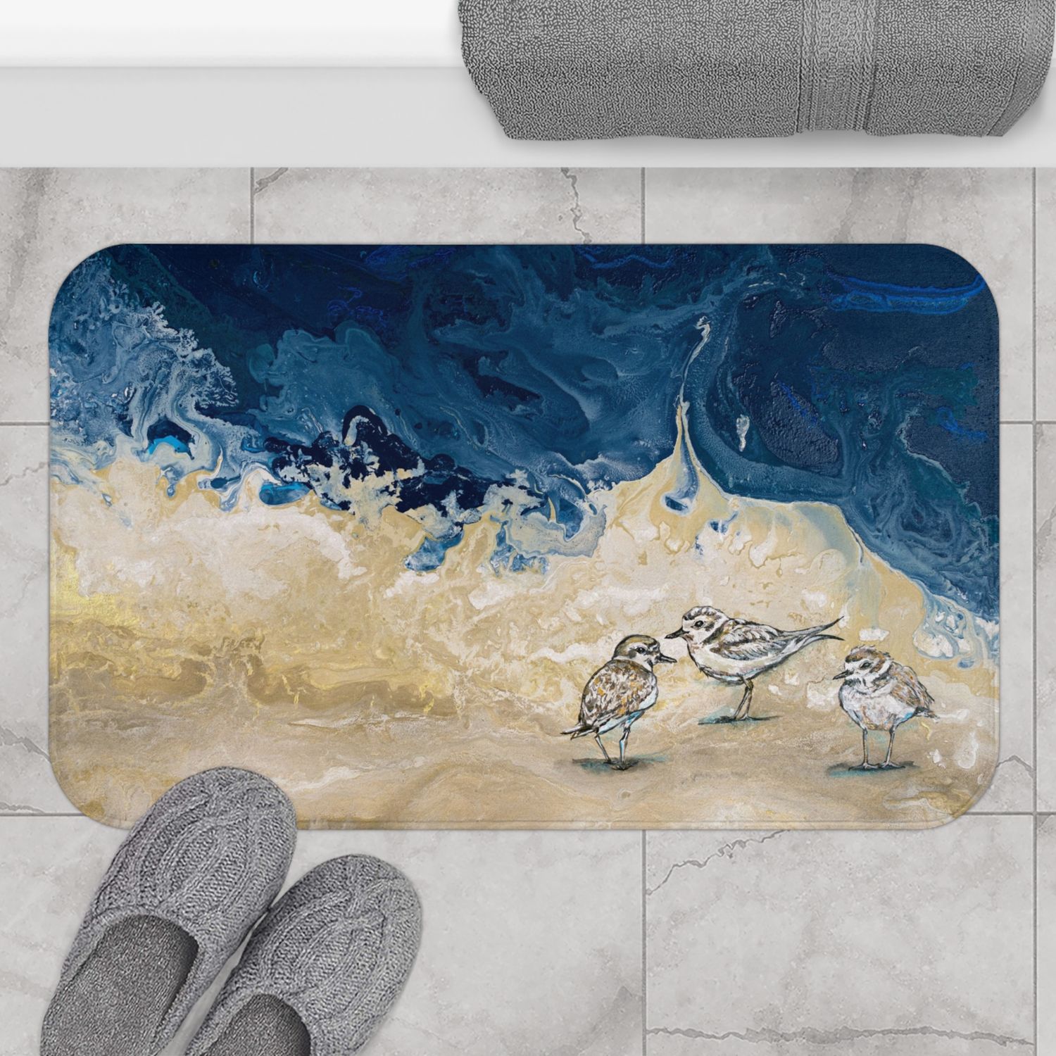 Shorebirds at Dusk Bath Mat