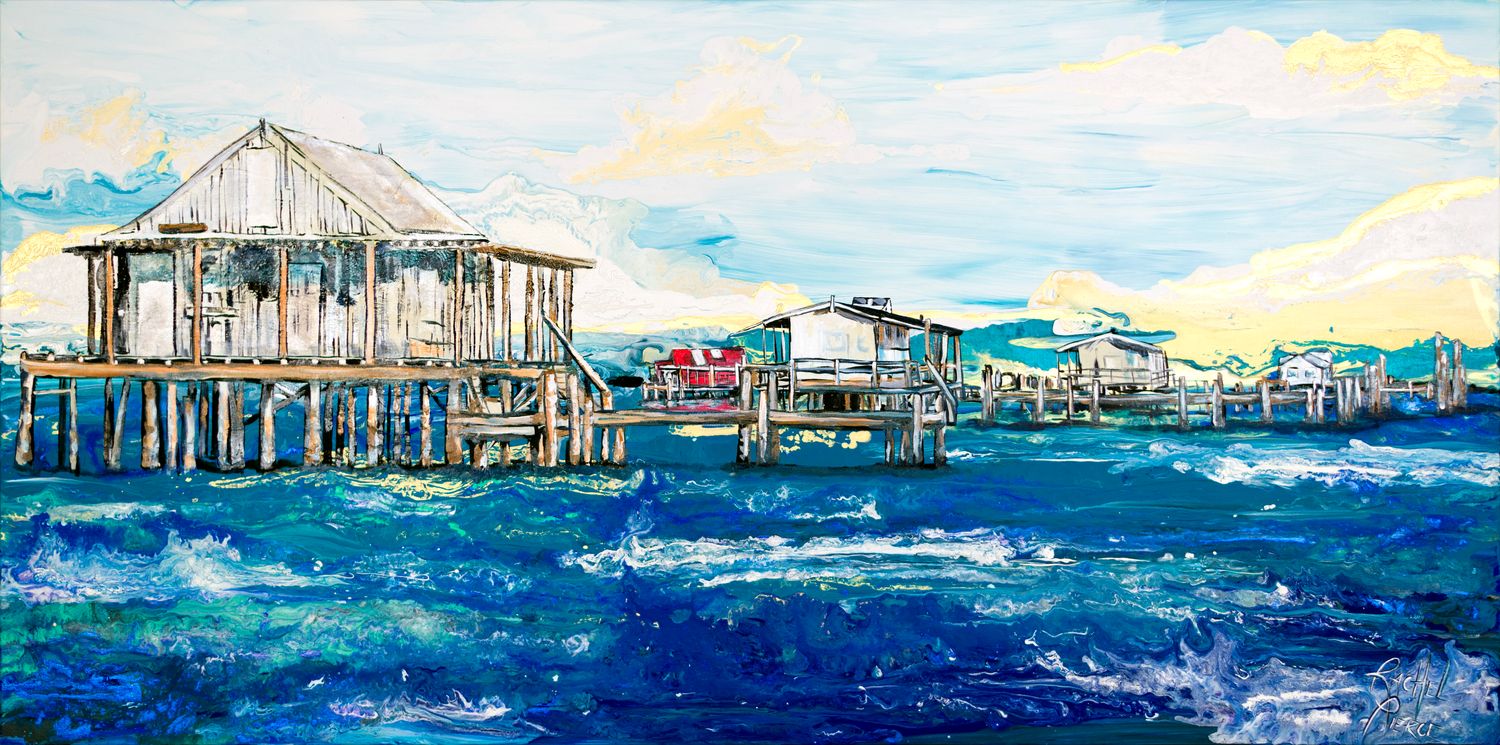 Pine Island Sound Fish Houses Paper Print