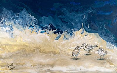 Shorebirds at Dusk Paper Print
