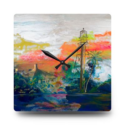 Sanibel Lighthouse Acrylic Clock