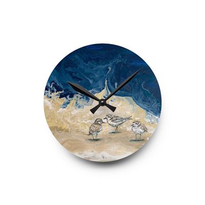 Shorebirds at Dusk Acrylic Clock