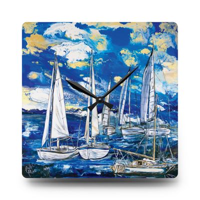 Sailing the Seas Acrylic Clock