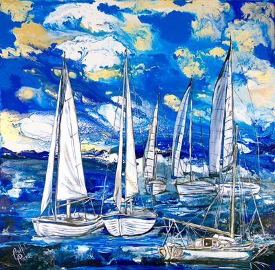 Sailing the Seas Framed Canvas Print