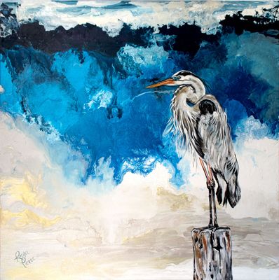 Majestic Heron Framed Canvas Print