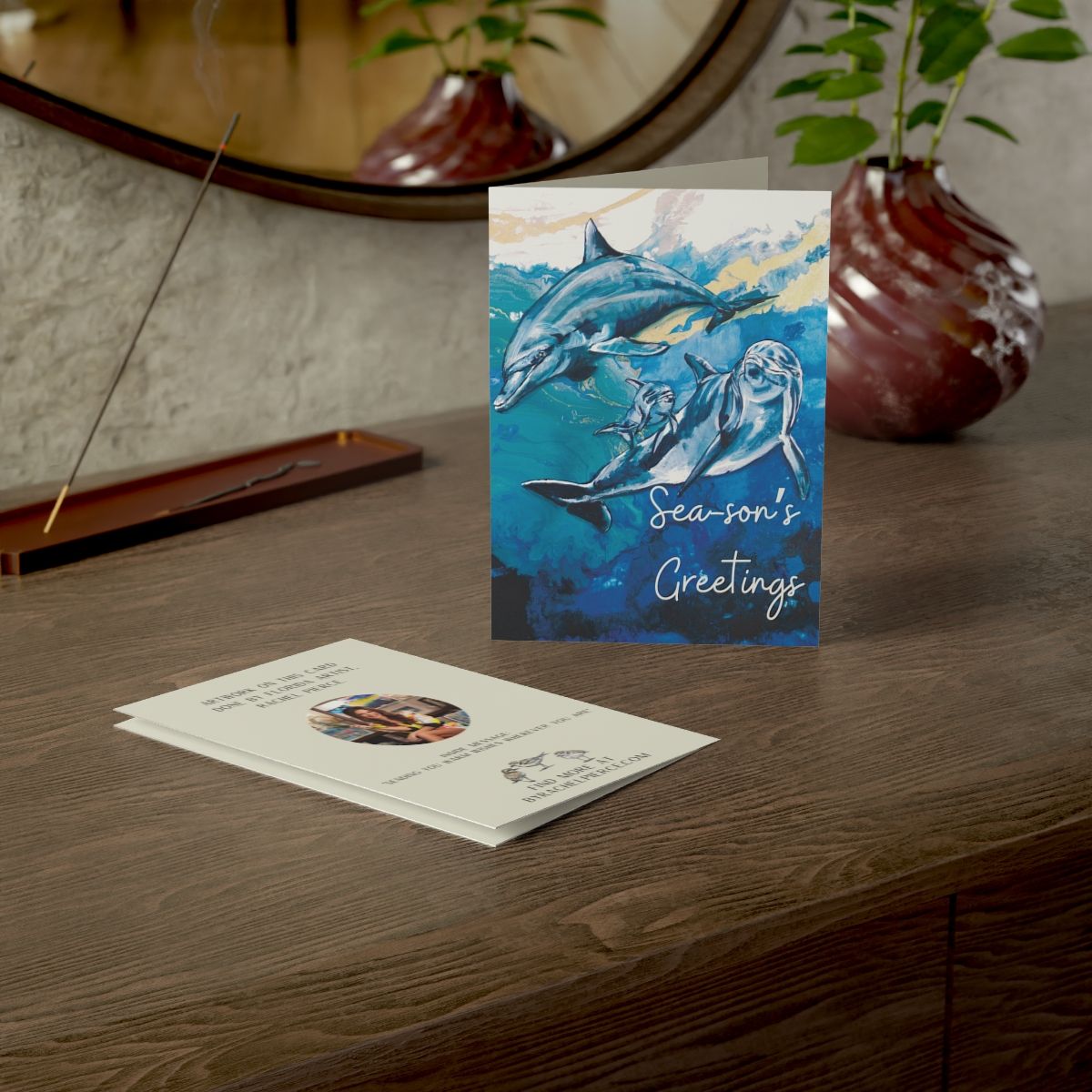 Dolphin Sea-Sons Greetings Card