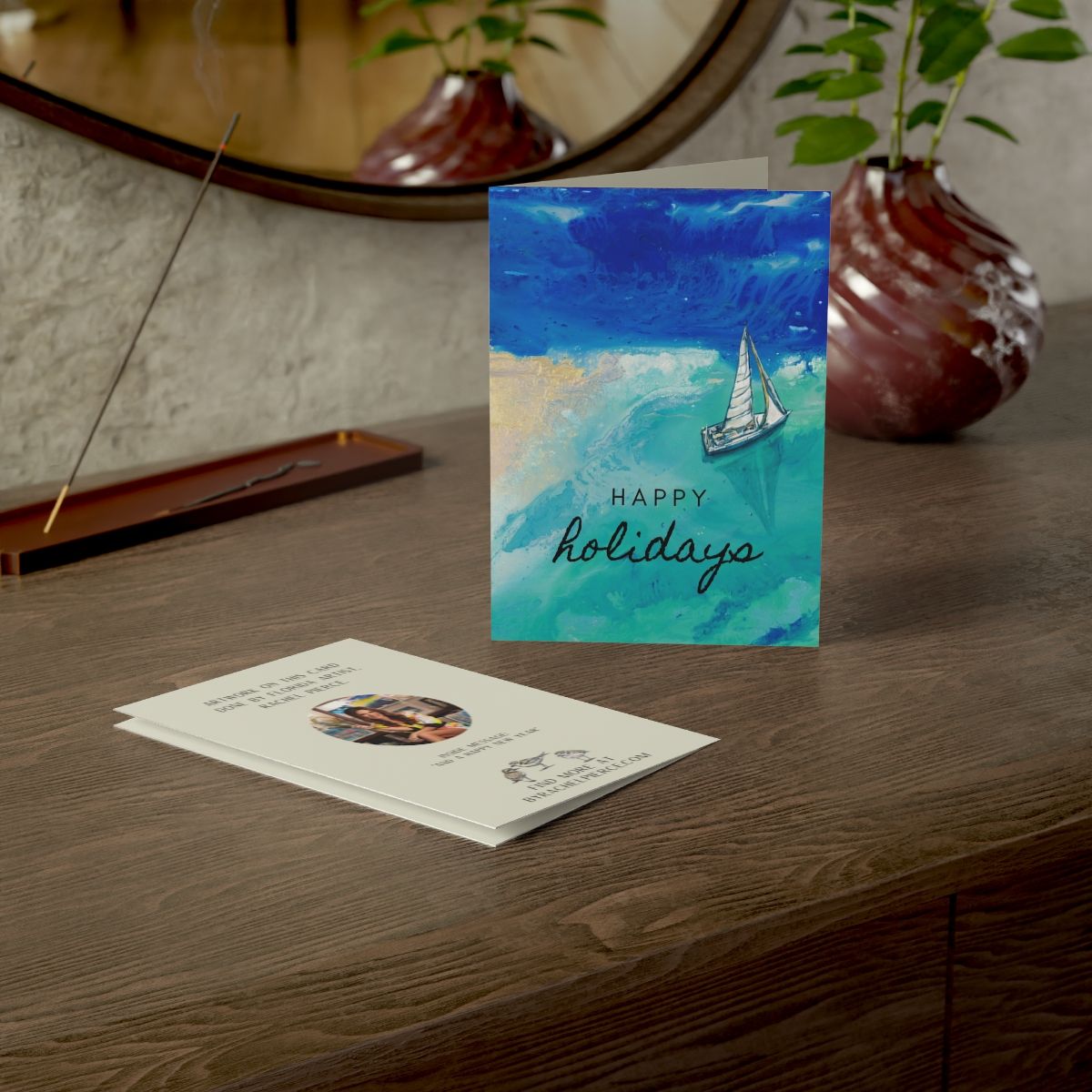 Blue Sky Sailing Holiday Card