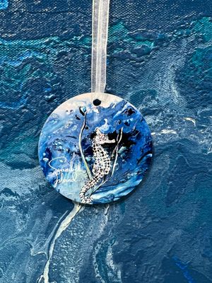 Hello Seahorse Ornament