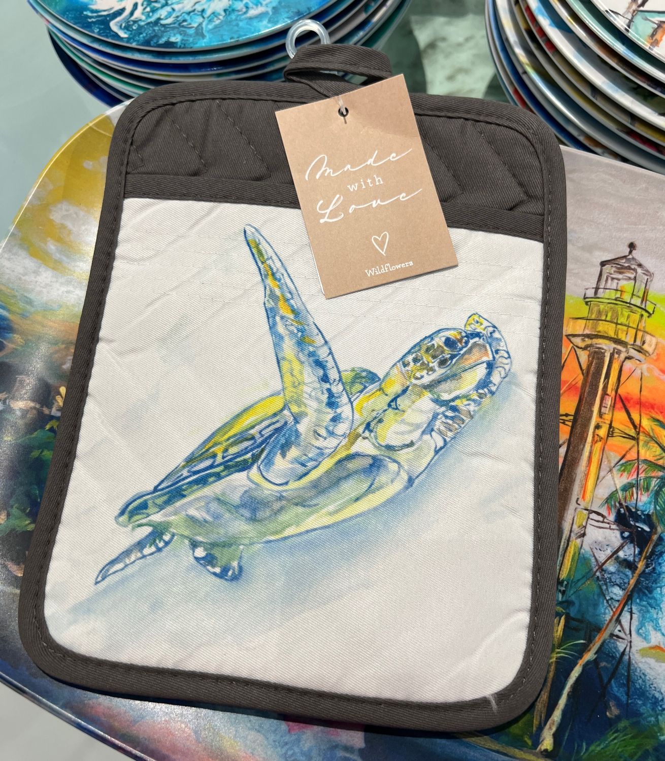 Sea Turtle Watercolor Potholder