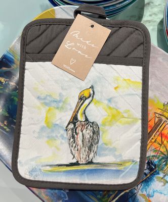 Pelican Watercolor Potholder