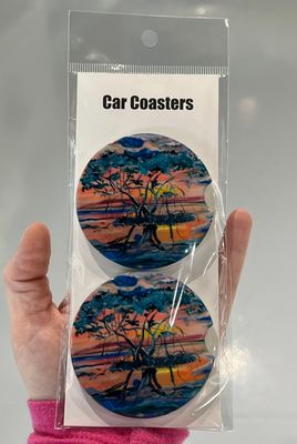 Mangrove Sunset Car Coasters