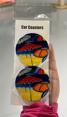 Beach Day Umbrellas Car Coasters