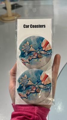 Sanibel Favorites (Pastel Shells) Car Coasters