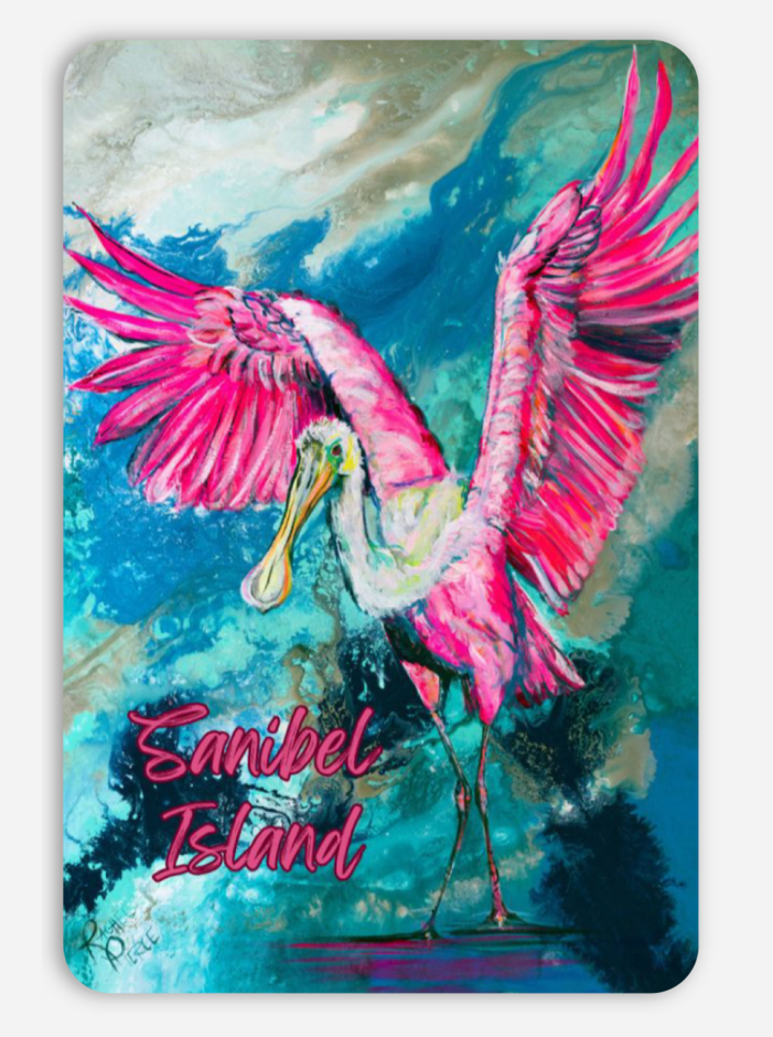 Sanibel Spoonbill Vinyl Sticker
