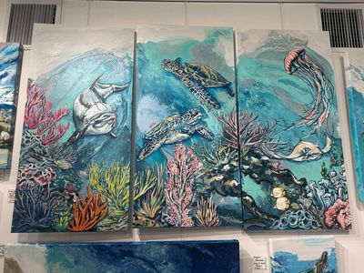 A Window to the Reef Original Triptych
