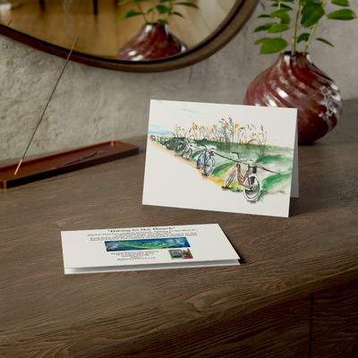 Biking to the Beach Greeting Card