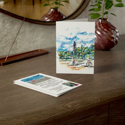 Biking to the Lighthouse Greeting Card