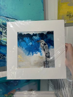 Majestic Heron Matted Print