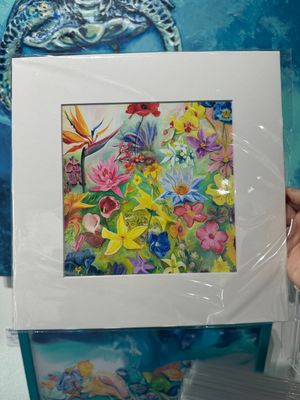 Florida Flowers Matted Print