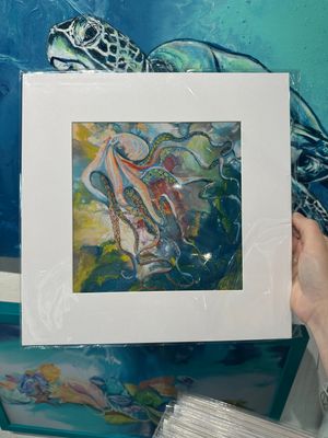 By The Technicolor Octopus Matted Print