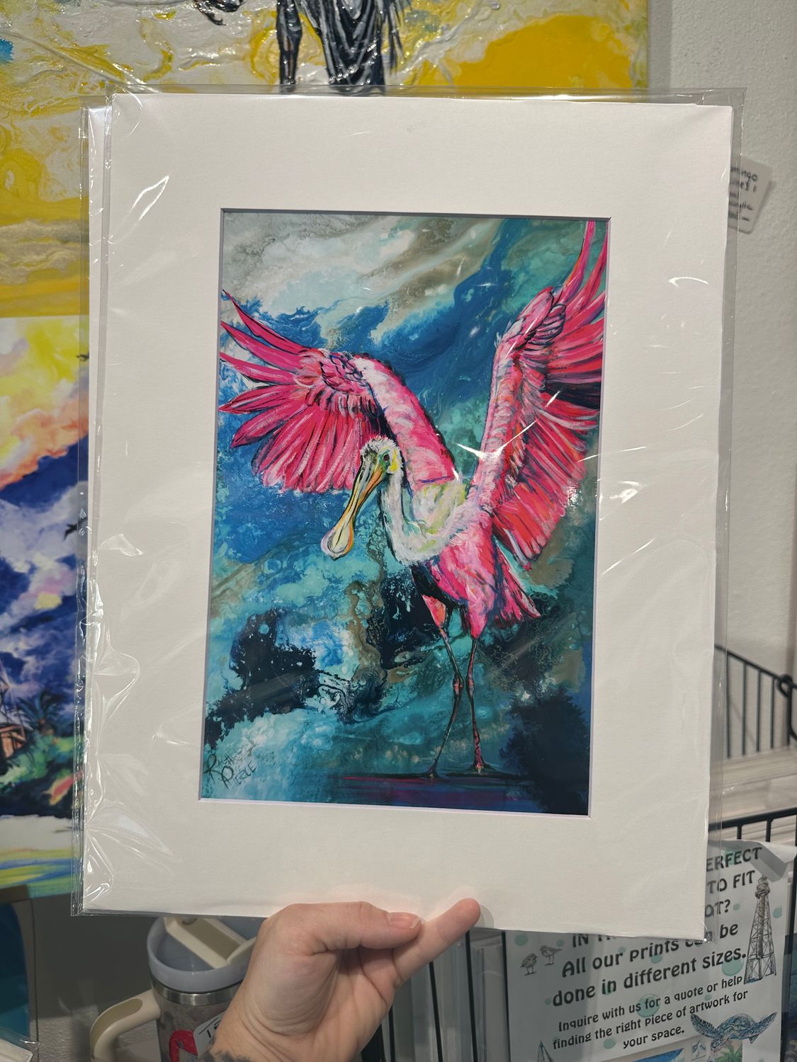 Easter Spoonbill Matted Print