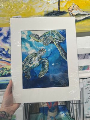 Upper Captiva Sea Turtles Matted Print