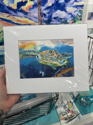 Giving Me The Eye (Sea Turtle) Matted Print