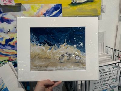 Shorebirds at Dusk Matted Print
